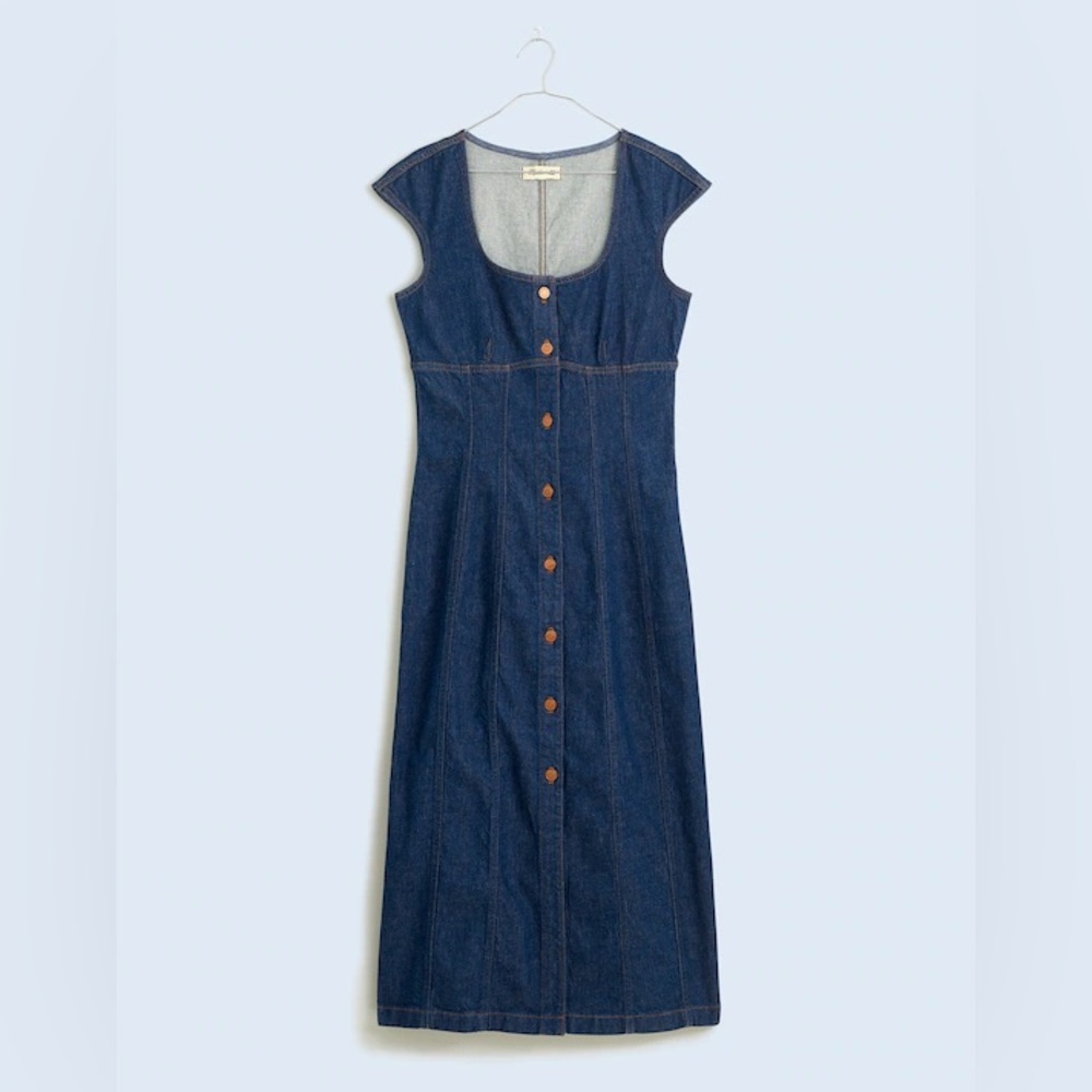 NWT Madewell Denim Button-Front Maxi Dress